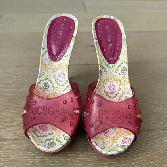 Bcbg Max Azria Women Jelly Heels Y2K Barbie Platforms Size 8 Vintage High Heels - Picture 2 of 8